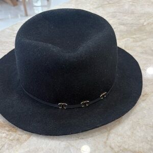 Tory Burch Black Hat with Gold Label